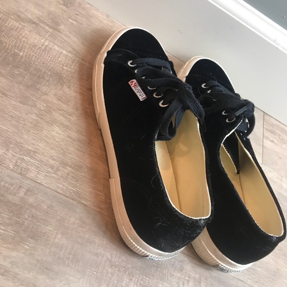 Superga Black Velvet Sneakers - Picture 4 of 6